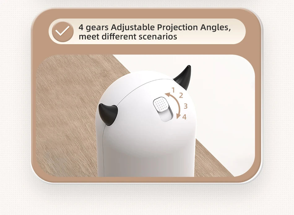 Jouet Laser LED Automatique pour Chat – Pointeur Interactif Intelligent ROJECO, Blanc