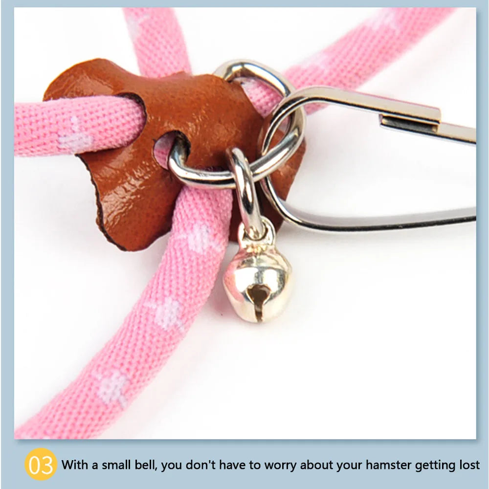 Harnais & Laisse Souple pour Petits Animaux – Avec Clochette