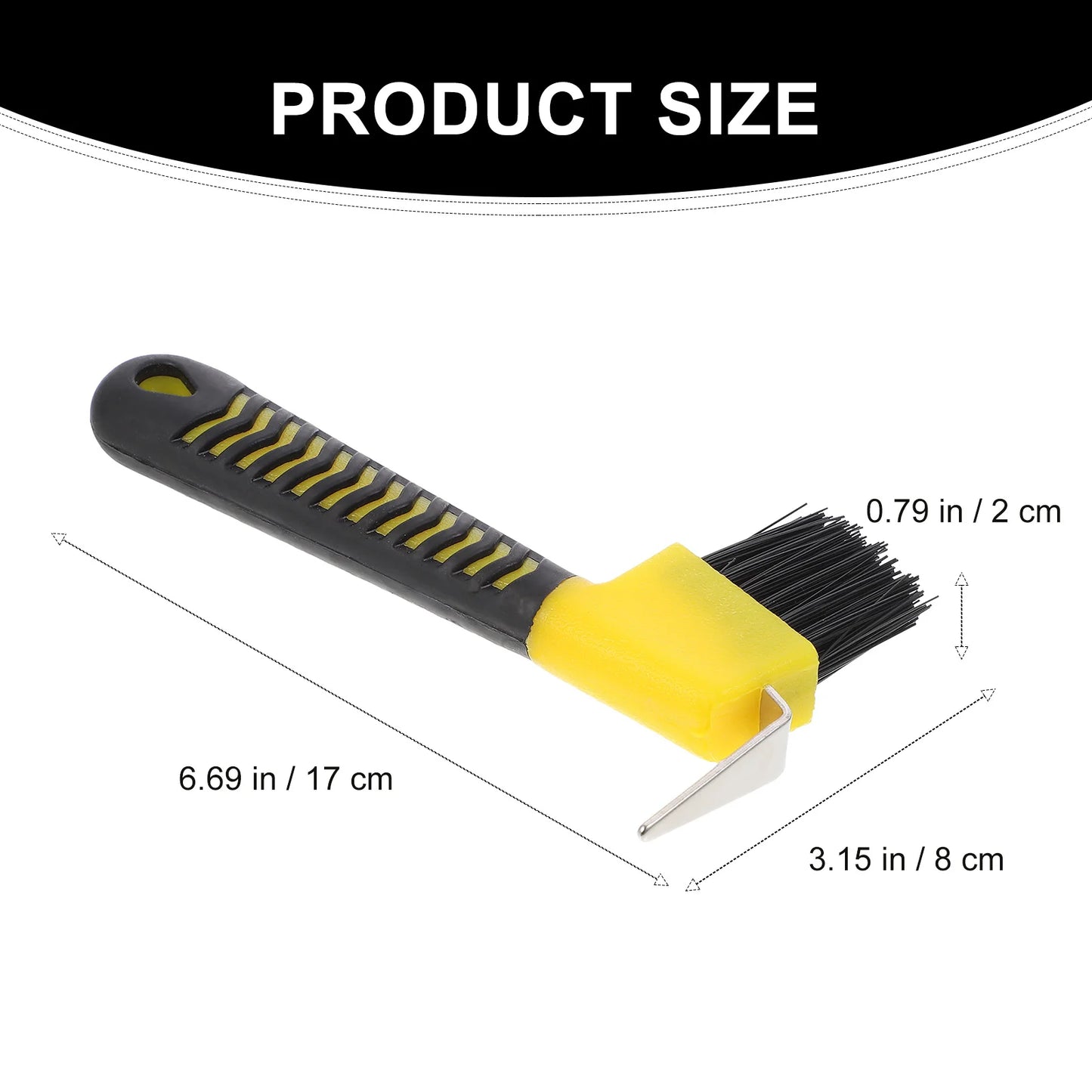 Cure-Pied avec Brosse Intégrée – Acier Inoxydable, Manche Ergonomique, Pansage Cheval