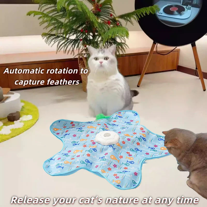 Elektrisch draaiplateau voor katten, zelfstimulerend en vervelingsbestendig huisdierenspeeltje, leuke en intelligente kattenstok, sportieve consumptie