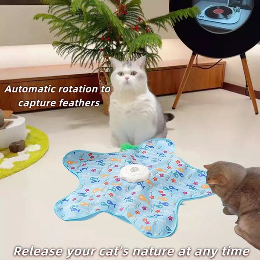 Plateau Tournant Électrique pour Chat — Jouet Automatique Anti-Ennui