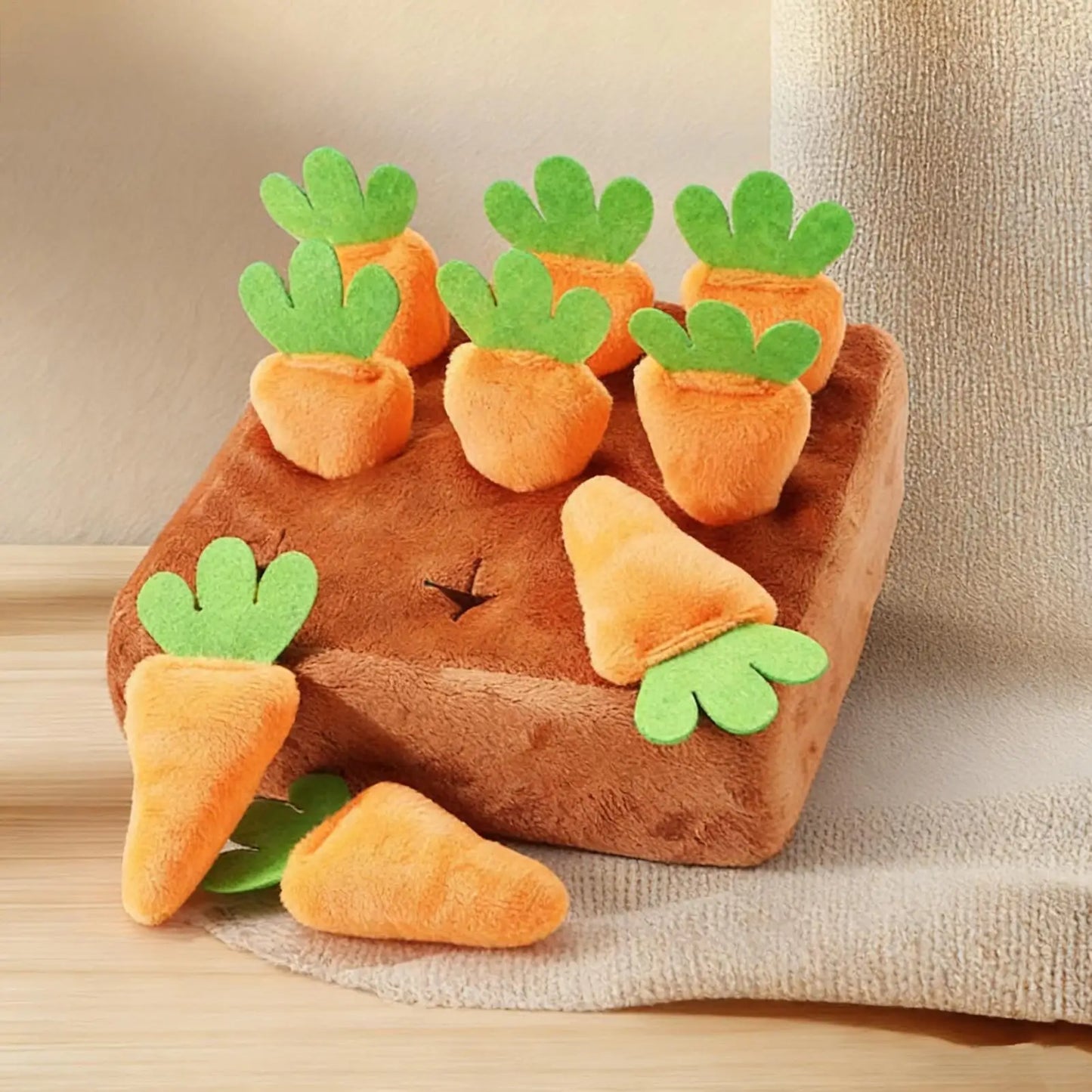 Tapis de reniflage pour chien – Puzzle interactif avec 9 carottes amovibles