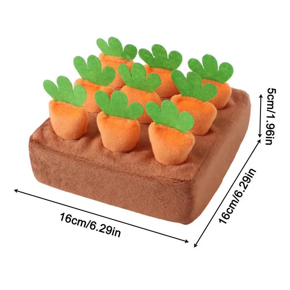 Tapis de reniflage pour chien – Puzzle interactif avec 9 carottes amovibles