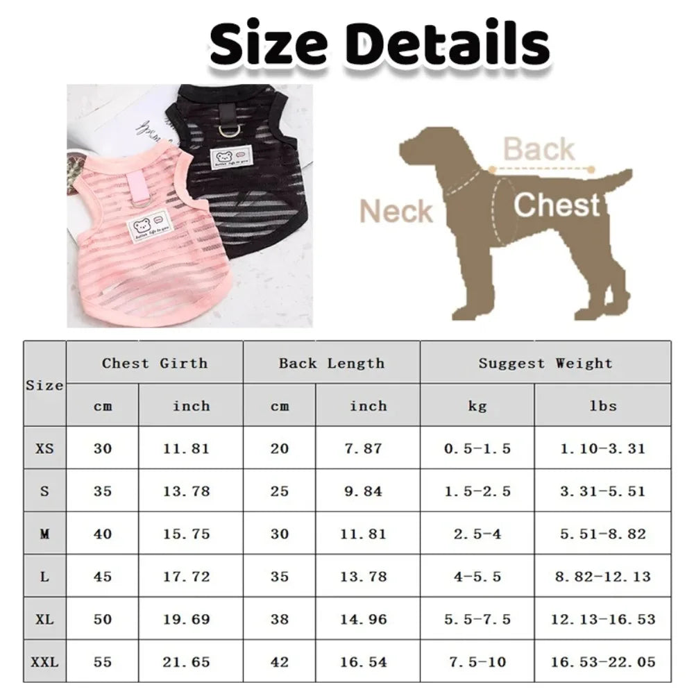 Gilet d'été pour petits et moyens chiens, vêtements rafraîchissants pour Chihuahua, Bouledogue Français, vêtements respirants, chemise décontractée pour chiot, costume pour chien