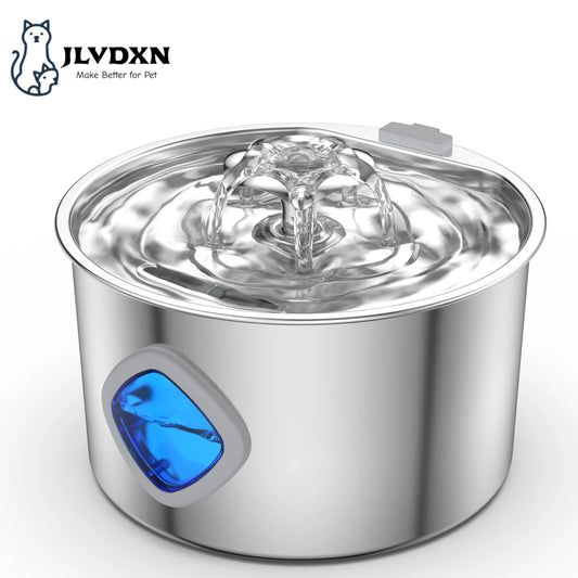 Fontaine à Eau pour Chat & Chien — Inox 3,2 L, Filtrante & LED