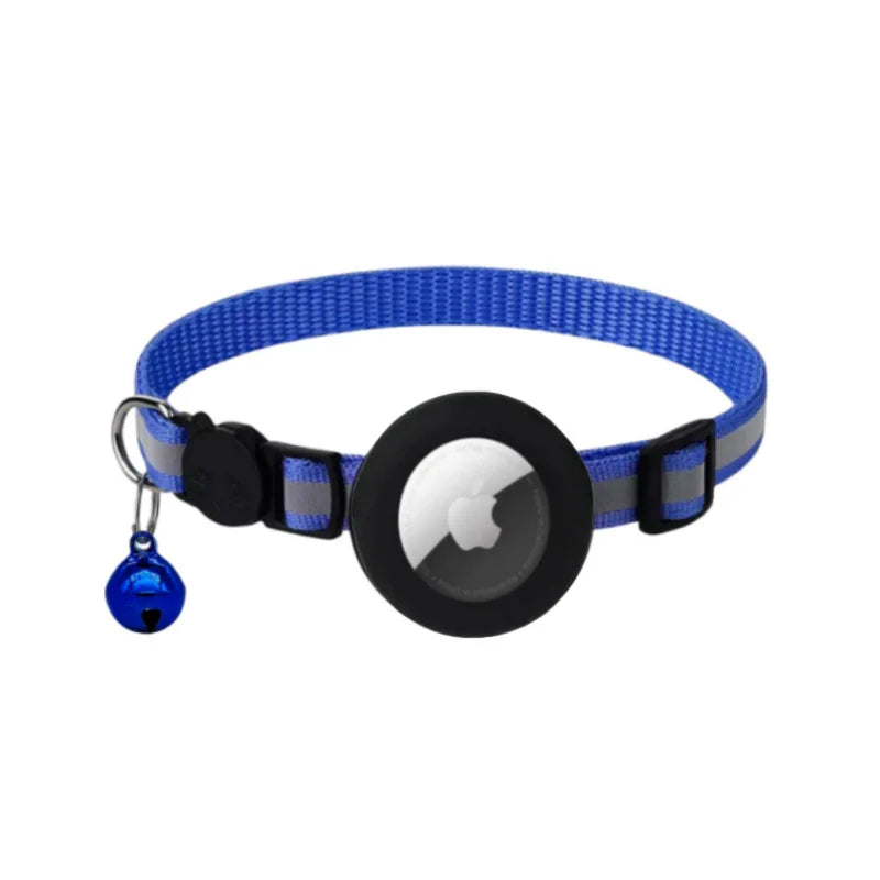 Collier Réfléchissant pour Chat — Compatible AirTag, Sécurité & Clochette