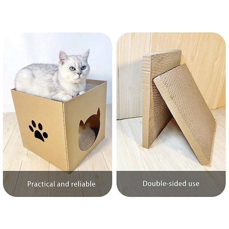Maison Griffoir en Carton pour Chat & Lapin