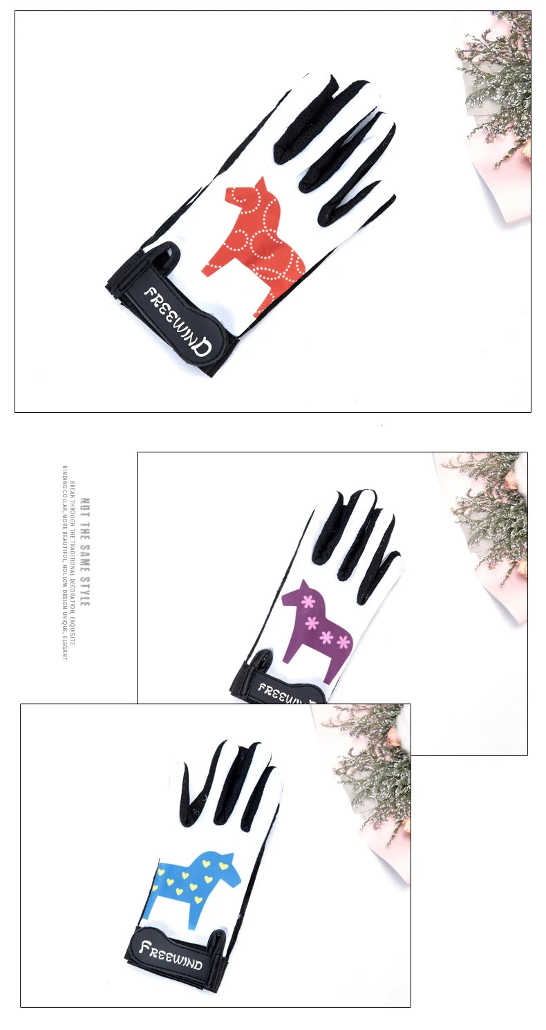 Antislip siliconengel, ultrafijne kinderrijhandschoenen, voor paarden, 2-12 jaar