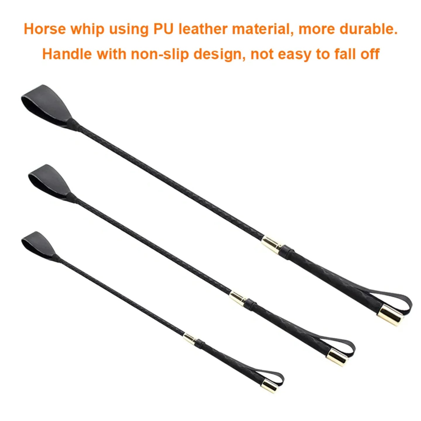 Rijzweep 45/54 cm van antislip PU-leer, draagbaar