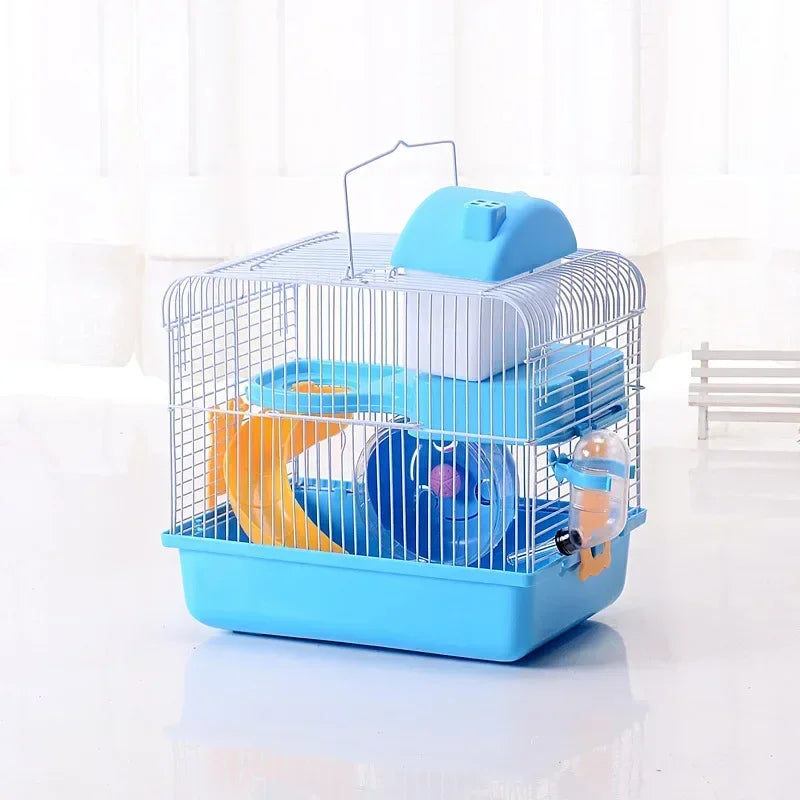 Cage Maison pour Hamster & Petits Rongeurs – Design Créatif Double Couche