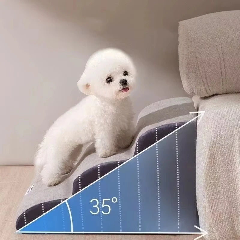 Escalier pour Chien & Chat — Mousse Haute Densité, 2 ou 3 Marches, Lavable