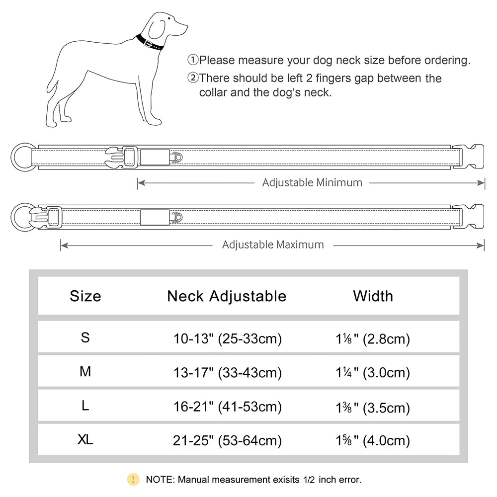 Collier pour Chien Personnalisable | Réfléchissant, Rembourré & Médaille Gravée Offerte