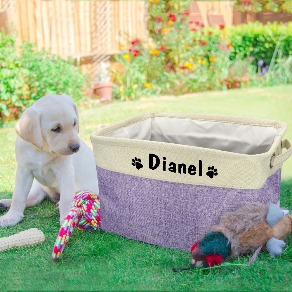 Panier de rangement personnalisé pour animaux – Nom imprimé gratuit