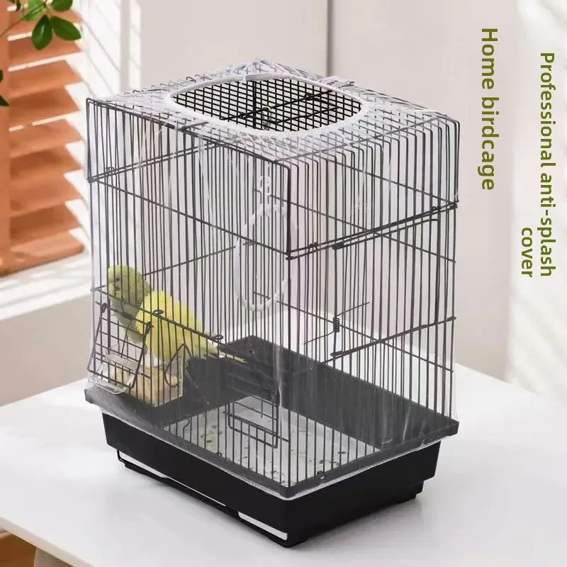 Housse universelle pour cage à oiseaux en maille de nylon, pare-graines, jupe de protection, filet souple, facile à nettoyer, anti-poussière, aérée, fournitures pour animaux de compagnie, cage à oiseaux