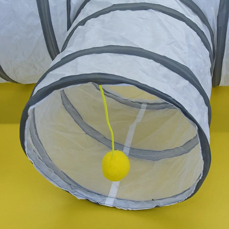 Tunnel de jeu pour chat – Passage interactif en tissu, plusieurs configurations (S / Y / T)