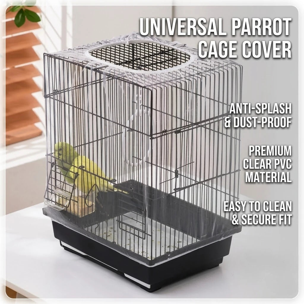 Housse universelle pour cage à oiseaux en maille de nylon, pare-graines, jupe de protection, filet souple, facile à nettoyer, anti-poussière, aérée, fournitures pour animaux de compagnie, cage à oiseaux