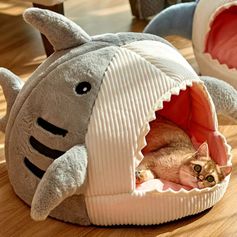 Maison-Lit Fermée en Coton pour Chat – Chaude & Antidérapante, S/M/L