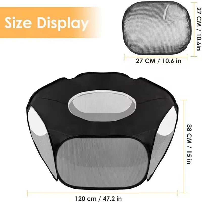 Parc Portable Pliable pour Animaux – Transparent, Imperméable, Intérieur & Extérieur