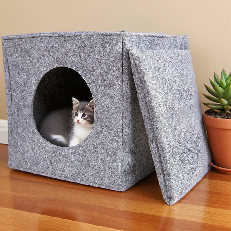 Tente-Lit Pliable pour Chat — Cave Cosy 2-en-1
