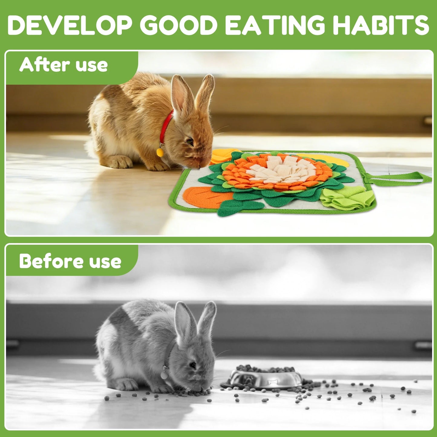 Tapis de Fouille pour Lapin & Petits Animaux – Jouet d'Alimentation Interactif