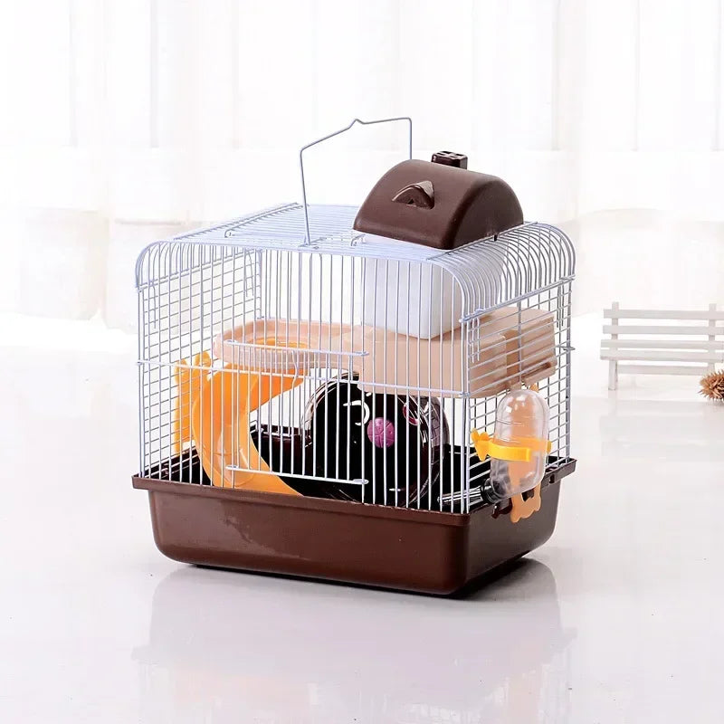 Cage Maison pour Hamster & Petits Rongeurs – Design Créatif Double Couche