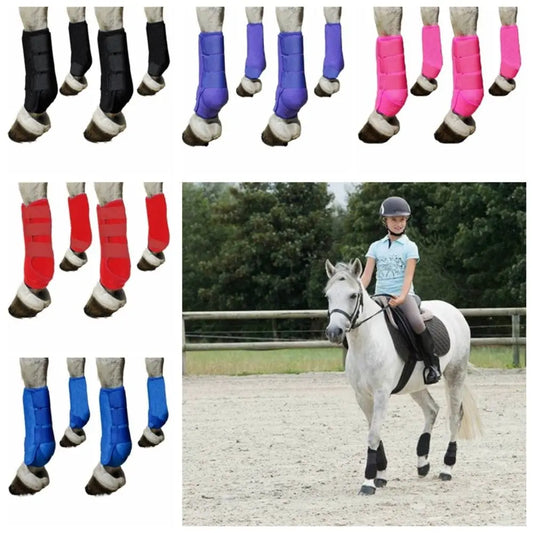 Ensemble de 4 guêtres de protection pour cheval — S/M/L, 5 coloris