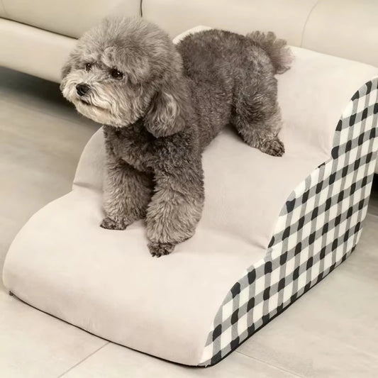 Escalier pour Chien & Chat — Mousse Haute Densité, 2 ou 3 Marches, Lavable