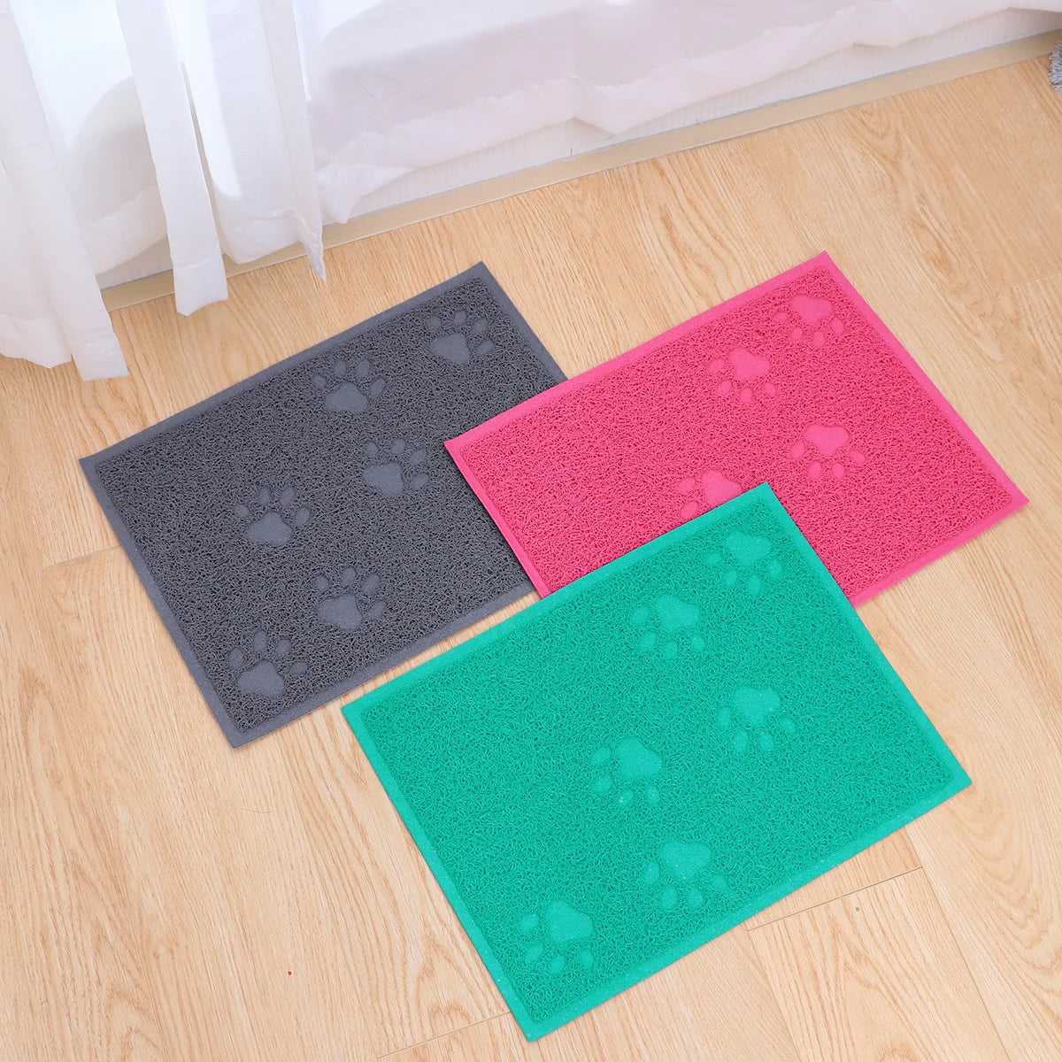 Kattenbakmat 30x40cm, gemakkelijk schoon te maken, gemaakt van waterdicht en stijlvol PVC, wasbaar en ideaal voor het reinigen van huisdieren.