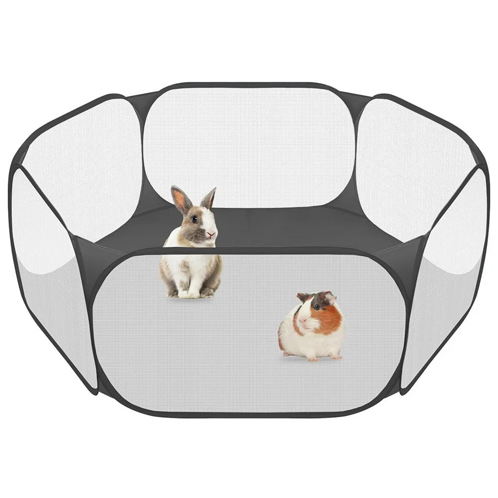 Parc pliable transparent pour animaux – Intérieur & extérieur