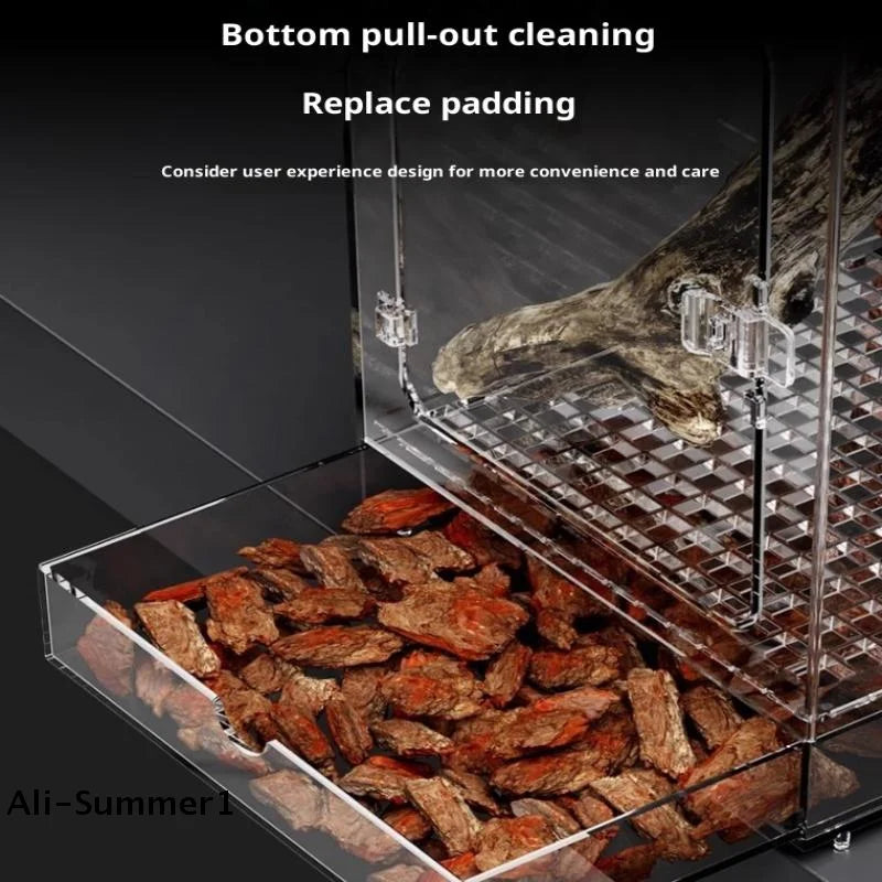 Terrarium Acrylique Transparent pour Reptiles – Ventilation 360°