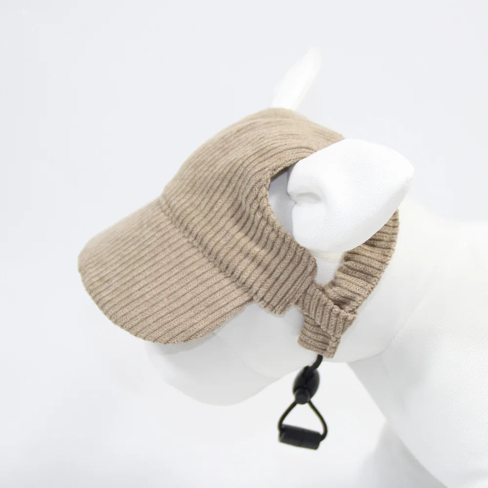 Chapeau pour Chien Anti-UV Réglable – Tailles XS à XL, Velours Côtelé