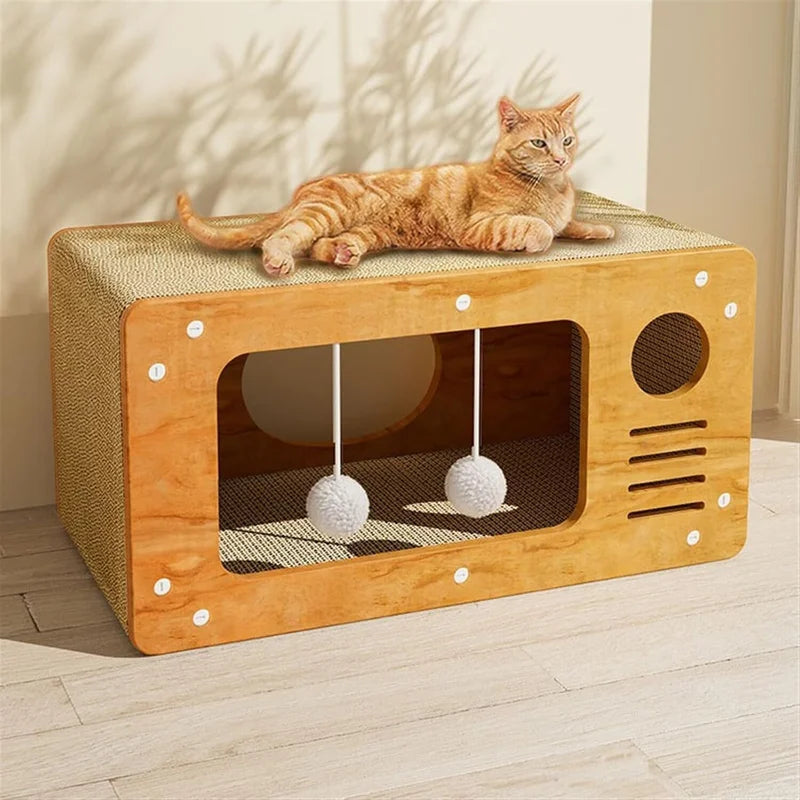 Griffoir-Lounge 2-en-1 pour Chat en Carton – Rouge, Bleu ou Vert