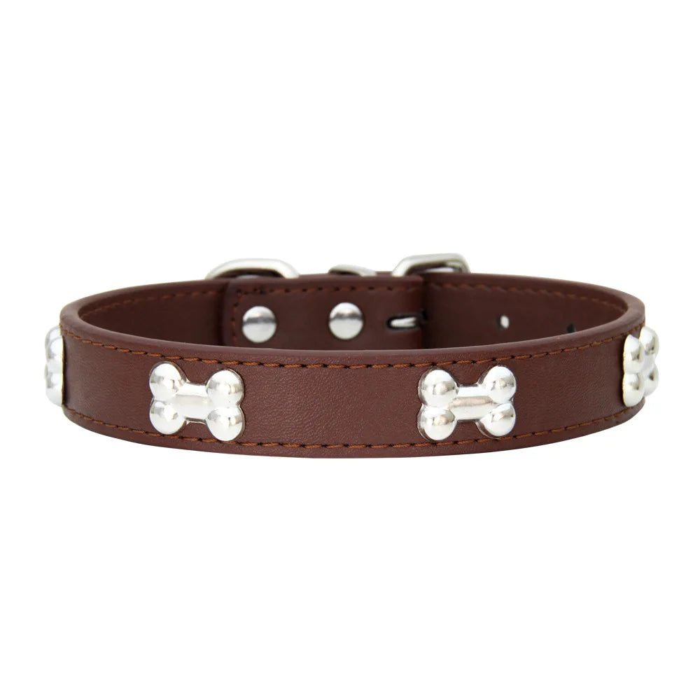 Collier en Cuir pour Chien – 16 Couleurs, Tailles XS à L