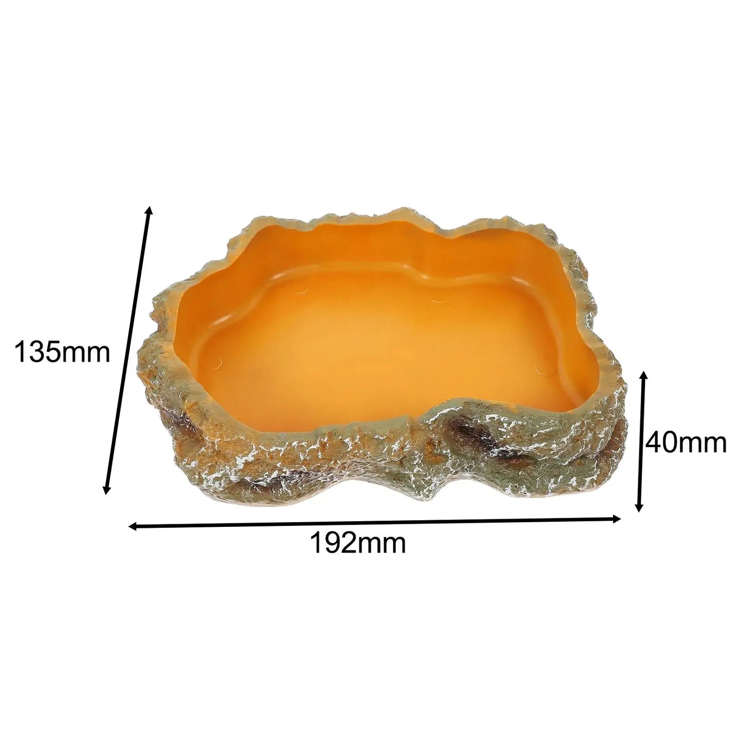 Gamelle en Résine Imitation Roche pour Reptiles & Amphibiens – Eau & Nourriture, XS à L