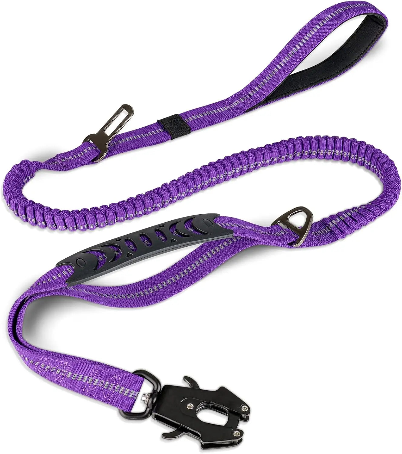 Laisse Tactique Réfléchissante pour Grand Chien – Double Poignée, Anti-Traction, Absorption des Chocs