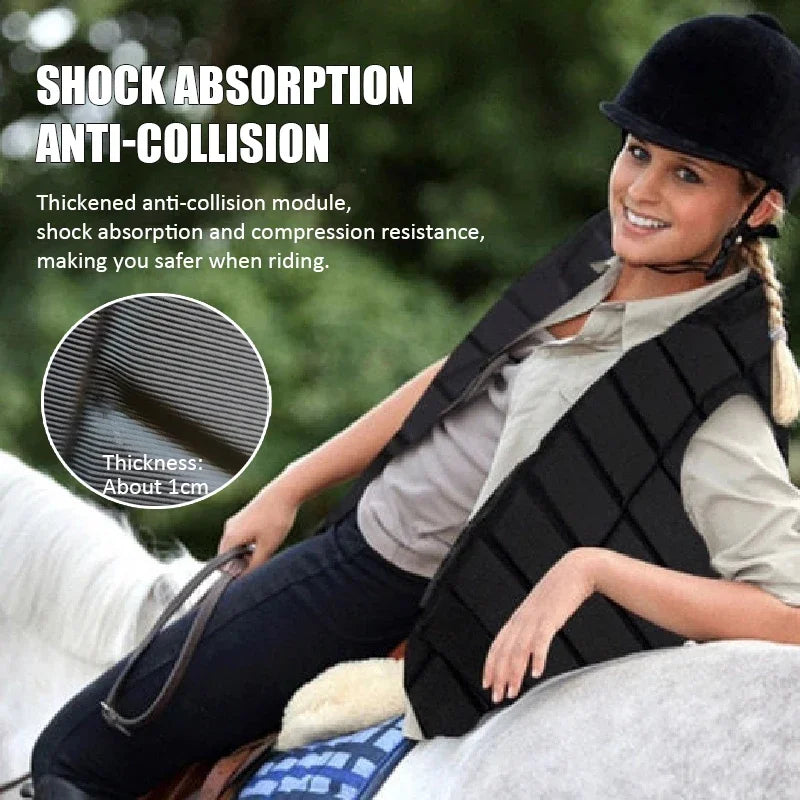 Gilet de Protection Équestre – Rembourrage EVA Anti-Choc, Respirant, Adulte & Enfant
