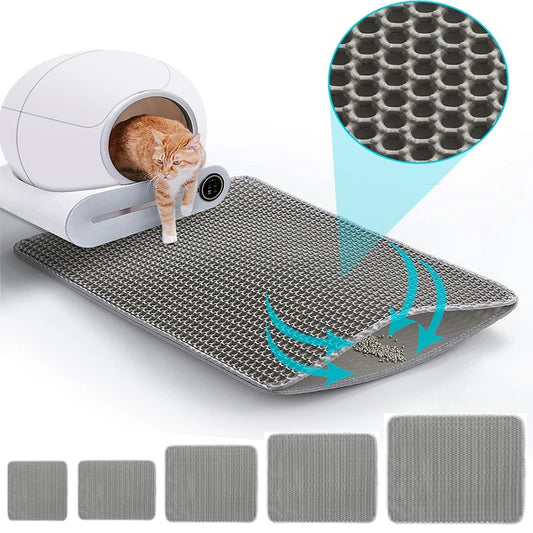 Tapis de Litière Grande Taille pour Chat — EVA Imperméable, Respirant & Antidérapant