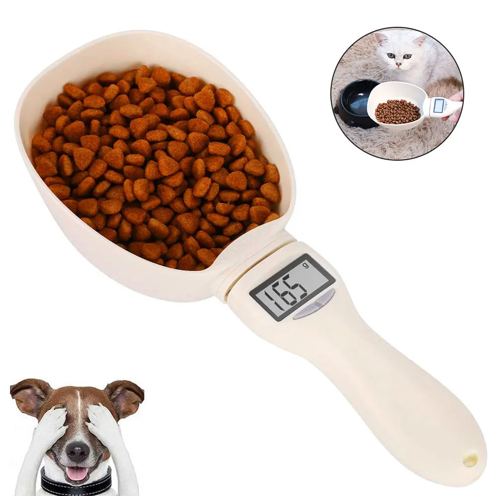 Cuillère à mesurer les aliments pour animaux de compagnie, tasse à mesurer électronique pour aliments pour chiens et chats, cuillère numérique, balance de cuisine avec affichage LED
