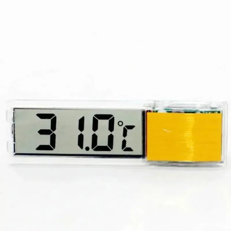 Thermomètre Digital Adhésif pour Aquarium – Affichage LCD Transparent, ±0,1°C, Or / Argent