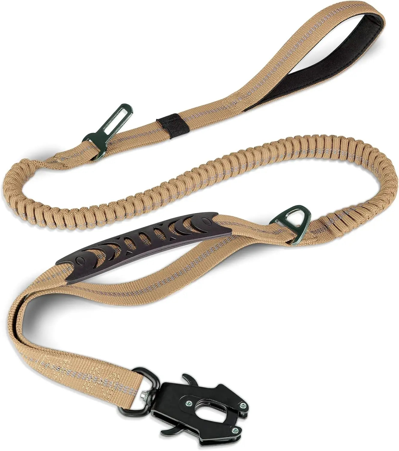 Laisse Tactique Réfléchissante pour Grand Chien – Double Poignée, Anti-Traction, Absorption des Chocs