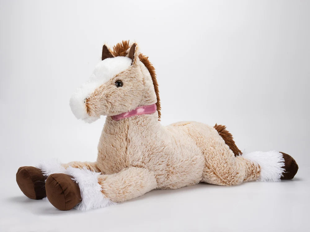 Grote liggende pluchen paard (56/90/120 cm), cartoon paard knuffel, schietprop