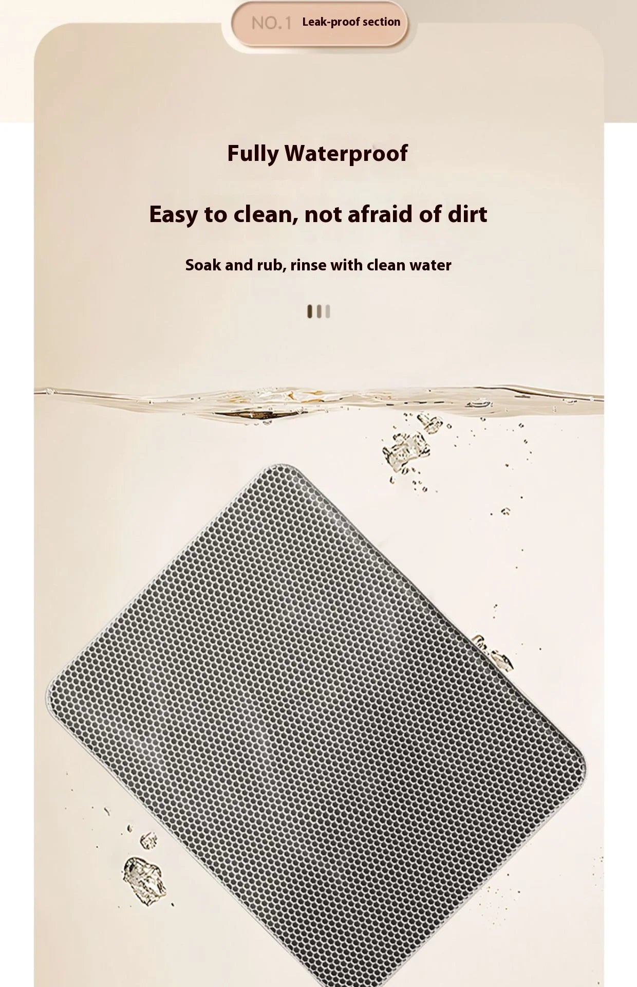 Tapis de Litière pour Chat – 2 Couches, Imperméable & Antidérapant