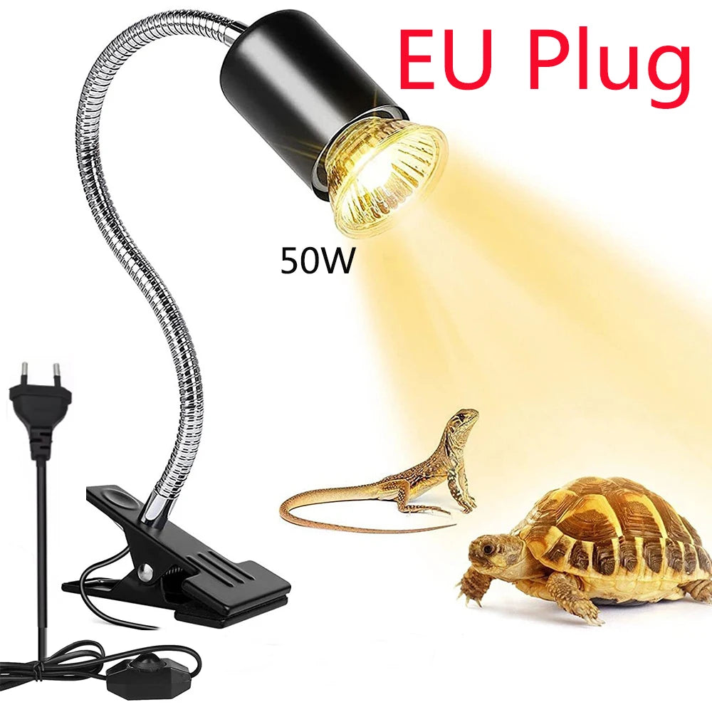 Lampe Chauffante UVA/UVB pour Reptiles – 50W, Spot Rotatif Dimmable