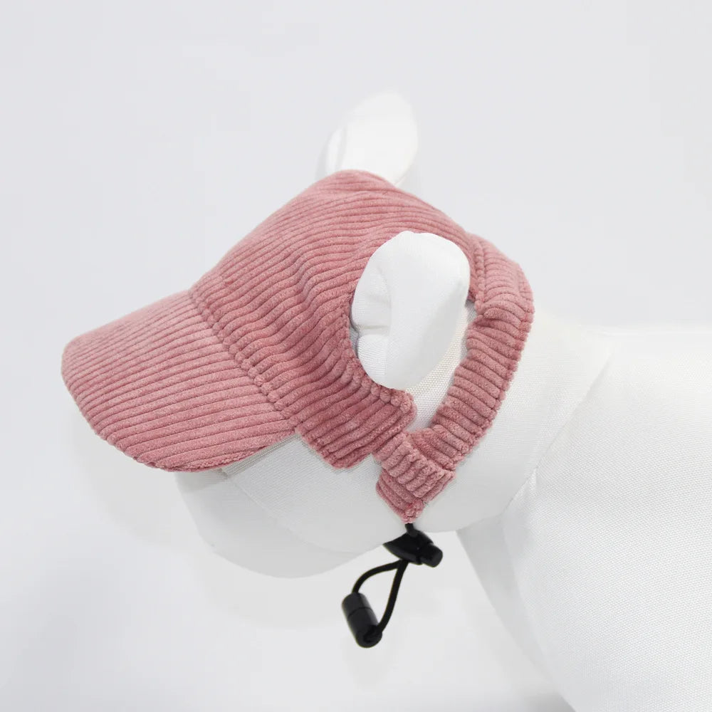 Chapeau pour Chien Anti-UV Réglable – Tailles XS à XL, Velours Côtelé