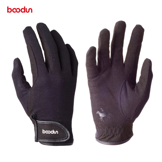 Gants d'Équitation Respirants – Polyester, Unisexe, Gris / Noir / Marron, M & L