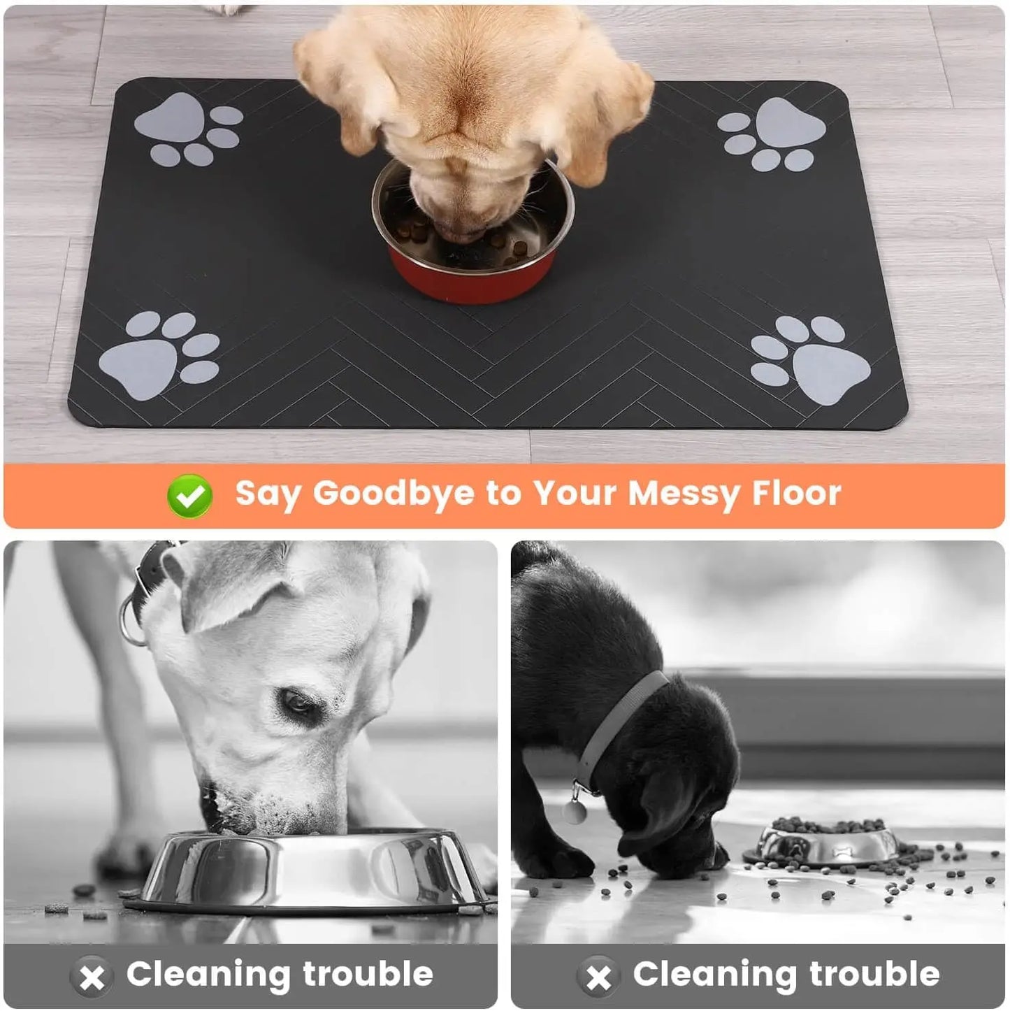 Tapis d’alimentation absorbant pour chien et chat