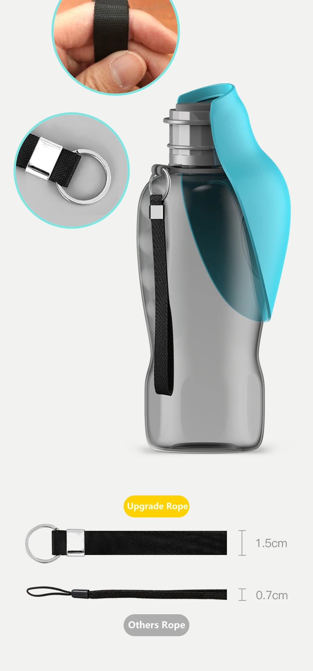 Bouteille d'eau portable pour chien, 800ml, pour chiens de petite, moyenne et grande taille, bol à boire pour voyage en plein air, mangeoire pour chiot et chat, accessoires pour animaux de compagnie Labrador
