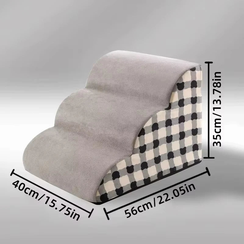 Escalier pour Chien & Chat — Mousse Haute Densité, 2 ou 3 Marches, Lavable