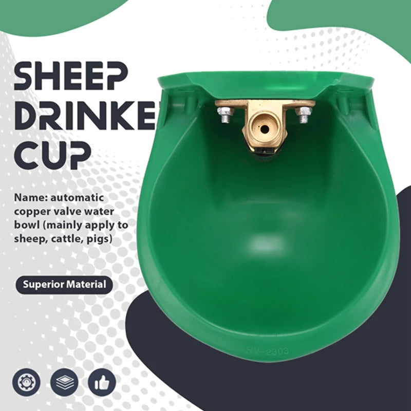 Abreuvoir Automatique à Vanne Cuivre pour Moutons, Bovins & Chevaux – 1L, Plastique Résistant