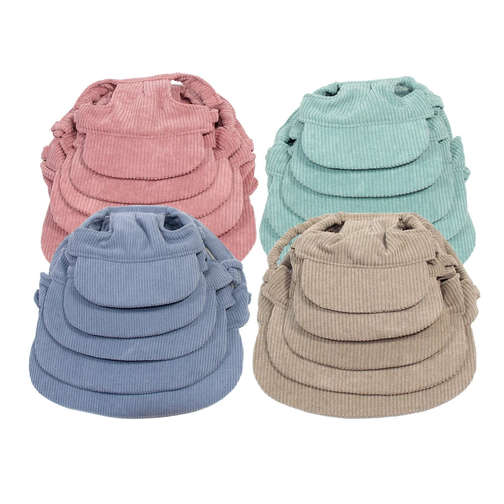 Chapeau pour Chien Anti-UV Réglable – Tailles XS à XL, Velours Côtelé
